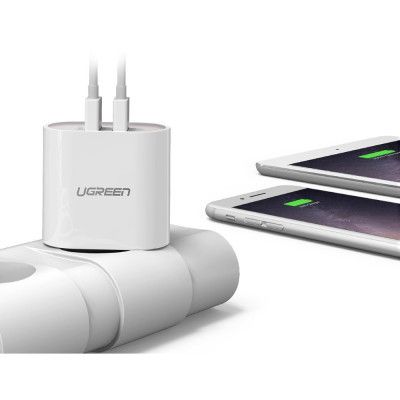   Ugreen CD104 2xUSB 3.4A Charger (White) (20384) -  5