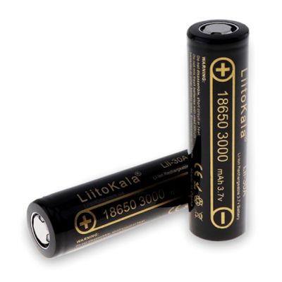  18650 3000mah Li-Ion, (2850-3250mah), 3.7V (2.75-4.2V), Blac Liitokala (Lii-30A) -  1