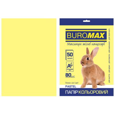  Buromax 4, 80g, PASTEL yellow, 50sh (BM.2721250-08) -  1