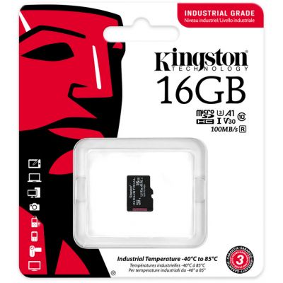  '  `i MicroSDHC 16GB UHS-I/U3 Class 10 Kingston Industrial (SDCIT2/16GBSP) -  3