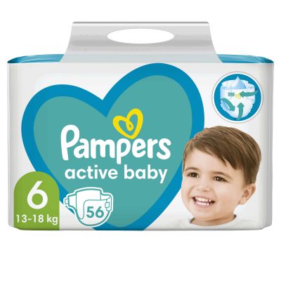 ϳ Pampers Active Baby Giant  6 (13-18 ) 56  (8001090950130) -  1