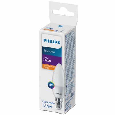  Philips EcohomeLEDCandle 5W 500lm E14 827B35NDFR (929002968437) -  2