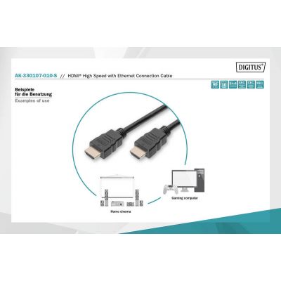   HDMI to HDMI 1.0m UHD 4K Digitus (AK-330107-010-S) -  4