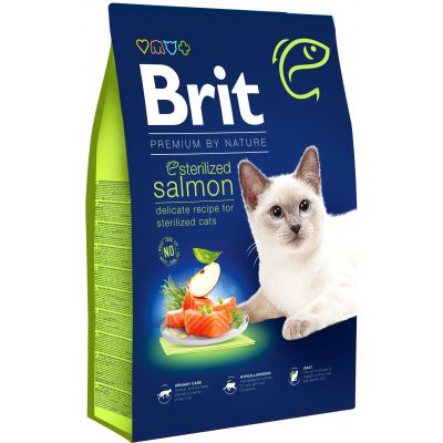     Brit Premium by Nature Cat Sterilized Salmon 8  (8595602553259) -  1