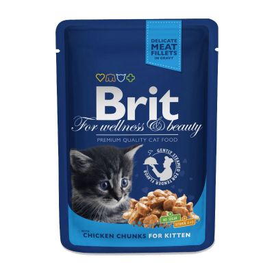     Brit Premium Cat Pouches Chicken Chunks for Kitten 100  (8595602506026) -  1