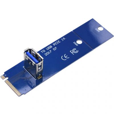  Dynamode M.2 PCI-E 1x M.2 Male to USB 3.0 RX-riser-M.2-USB3.0-PCI-E -  1