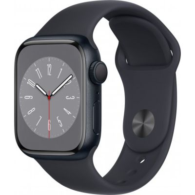 - Apple Watch Series 8 GPS 41mm Midnight Aluminium Case with Midnight Sport Band - Regular (MNP53UL/A) -  1