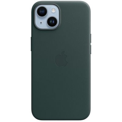     Apple iPhone 14 Leather Case with MagSafe - Forest Green (MPP53ZM/A) -  1