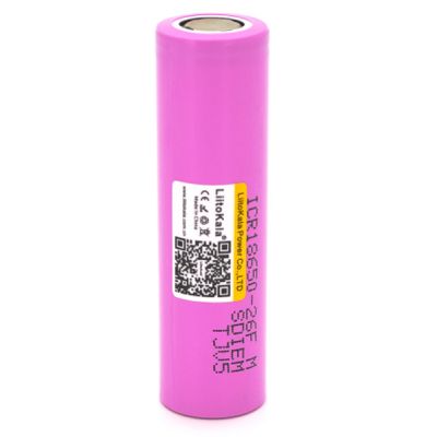  18650 Li-Ion 2600mah (2450-2650mah), 3.7V (2.75-4.2V), pink, PVC BOX Liitokala (Lii-26FM) -  1