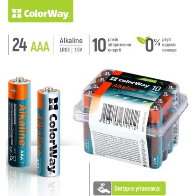  ColorWay AAA LR03 Alkaline Power () * 24 plastic box (CW-BALR03-24PB) -  1