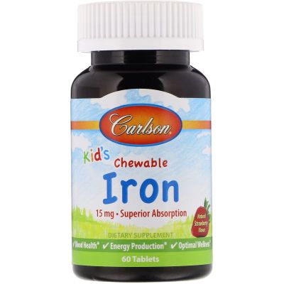  Carlson  , 15 ,  , Kid's Chewable Iron, 60  (CAR-55940) -  1