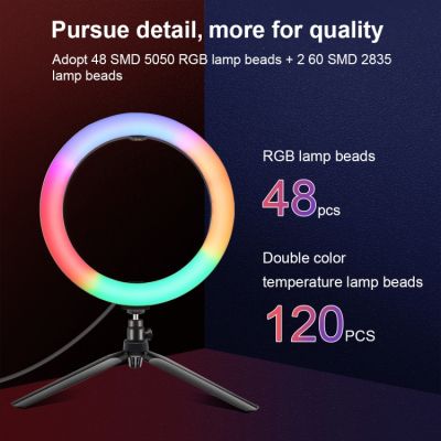   Puluz Ring USB LED lamp PKT3082B 10" + table stand (PKT3082B) -  5