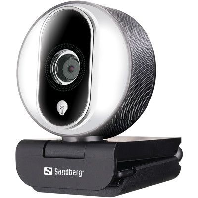   - Sandberg Streamer Webcam Pro Full HD Autofocus Ring Light Black (134-12) -  2