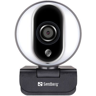   - Sandberg Streamer Webcam Pro Full HD Autofocus Ring Light Black (134-12) -  1