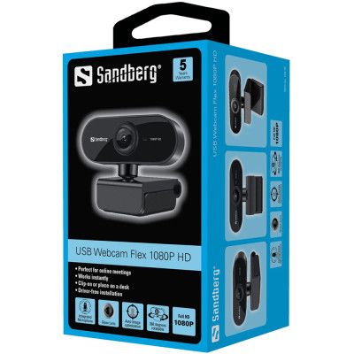   - Sandberg Webcam Flex 1080P HD Black (133-97) -  4