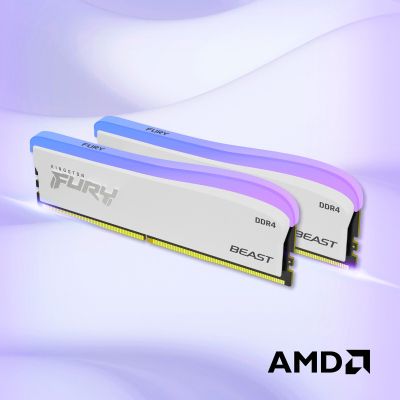     DDR4 16GB 3600 MHz Beast White RGB SE Kingston Fury (ex.HyperX) (KF436C18BWA/16) -  10