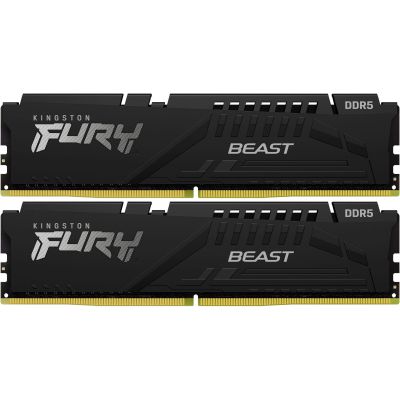 ' 32Gb x 2 (64Gb Kit) DDR5, 5600 MHz, Kingston Fury Beast, Black, 40-40-40, 1.25V,   (KF556C40BBK2-64) -  1