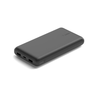   Belkin 20000mAh, USB-C, 2*USB-A, 3A, 6" USB-A to USB-C cable, Black (BPB012BTBK) -  5