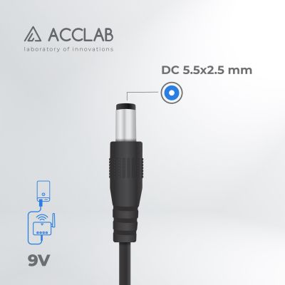   USB to DC 5.52.5mm 9V 1A ACCLAB (1283126565113) -  3