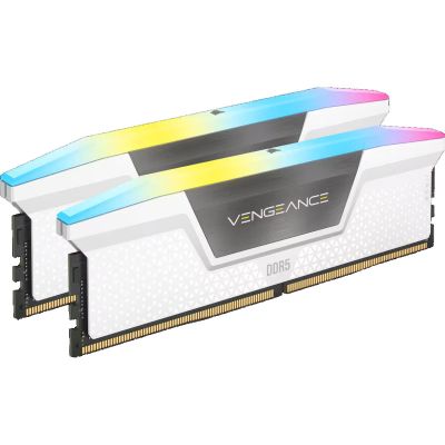     DDR5 32GB (2x16GB) 6000 MHz Vengeance RGB White Corsair (CMH32GX5M2B6000C40W) -  1