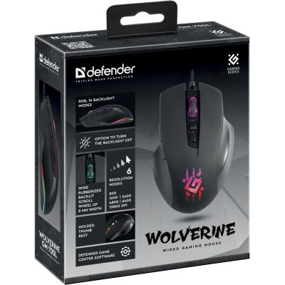  Defender Wolverine GM-700L RGB USB Black (52700) -  6