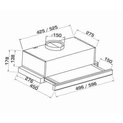   GRANADO Telde 603-700 black glass (GCH16311) -  8