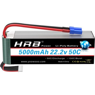    HRB_ Lipo 6s 22.2V 5000mAh 50C Battery (Weight 650-700g) (HR-5000MAH-6S-50C-XT60) -  1