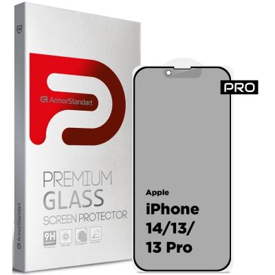   Armorstandart Pro Anti-spy Matte Apple iPhone 14/13/13 Pro Black (ARM68603) -  1