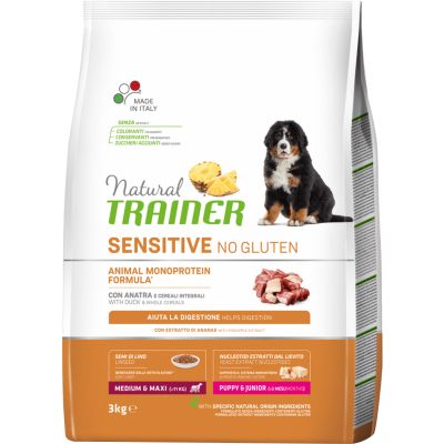     Trainer Natural Dog Sensitive Puppy&Junior Medium&Maxi With Duck 3  (8059149252438) -  1