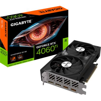 ³ GIGABYTE GeForce RTX4060Ti 8Gb WINDFORCE OC (GV-N406TWF2OC-8GD) -  1