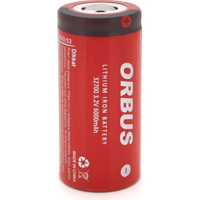  32700 LiFEPO4, 6000mAh, 3.2V, RED/GREY Orbus (ORB32700-48G) -  1