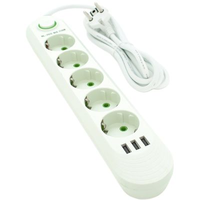    Voltronic F05U, 5 EU, 3*USB White (F05U-White) -  1