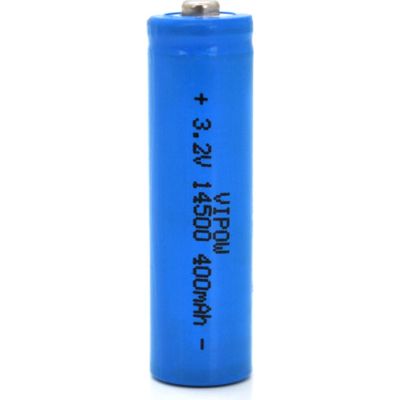  14500 LiFePO4 (size AA), 400mAh, 3.2V, TipTop, blue Vipow (IFR14500-400mAhTT / 21438) -  1