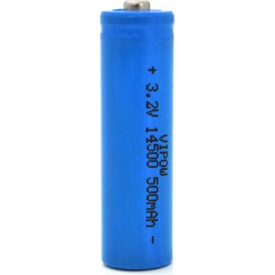  14500 LiFePO4 (size AA), 500mAh, 3.2V, TipTop, blue Vipow (IFR14500-500mAhTT / 21439) -  1