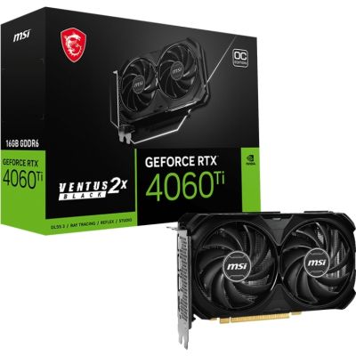  MSI GeForce RTX4060Ti 16Gb VENTUS 2X OC BLACK (RTX 4060 Ti VENTUS 2X BLACK 16G OC) -  1