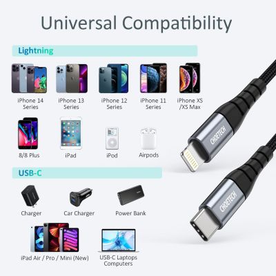   USB-C to Lightning 2.0m 20W MFI USB3.1 Choetech (IP0041) -  5