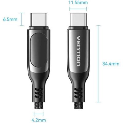   USB-C to USB-C1.2m 3.1 100W Display Zinc Alloy Vention (TAYBAV) -  2