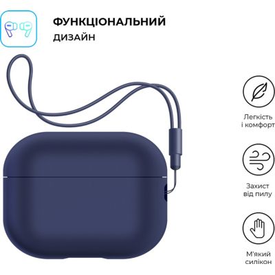    Armorstandart Silicone Case with straps  Apple Airpods Pro 2 Dark Blue (ARM68609) -  2