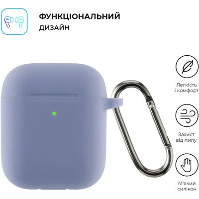    Armorstandart Ultrathin Silicone Case With Hook  Apple AirPods 2 Lavender Grey (ARM59684) -  2