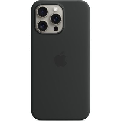     Apple iPhone 15 Pro Max Silicone Case with MagSafe Black (MT1M3ZM/A) -  1