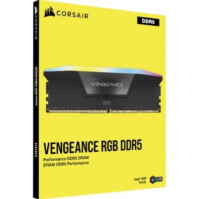     DDR5 64GB (2x32GB) 6000 MHz Vengeance RGB Black Corsair (CMH64GX5M2B6000C30) -  5