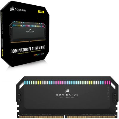  '  ' DDR5 32GB (2x16GB) 6200 MHz Dominator Platinum RGB Black Corsair (CMT32GX5M2X6200C36) -  5