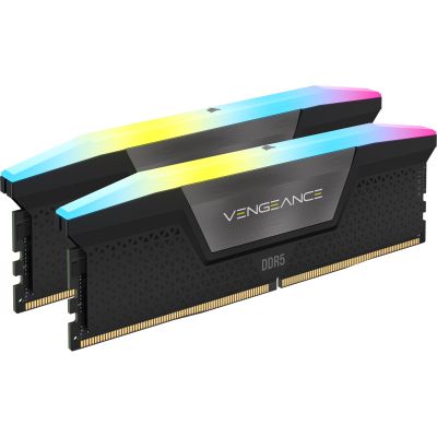     DDR5 64GB (2x32GB) 5200 MHz Vengeance RGB Black Corsair (CMH64GX5M2B5200C40) -  2