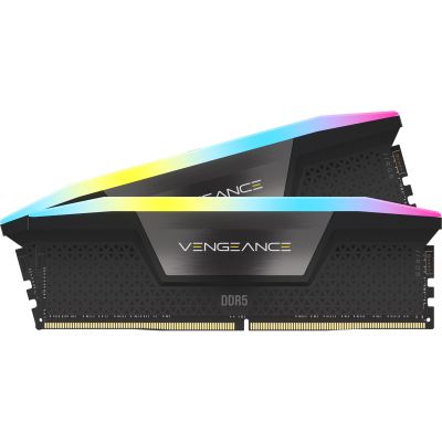     DDR5 64GB (2x32GB) 5200 MHz Vengeance RGB Black Corsair (CMH64GX5M2B5200C40) -  3