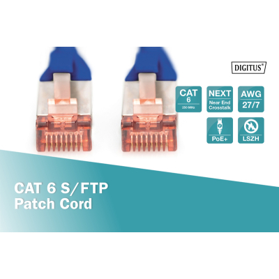 - 10, CAT 6 S-FTP, AWG 27/7, LSZH, blue Digitus (DK-1644-100/B) -  4