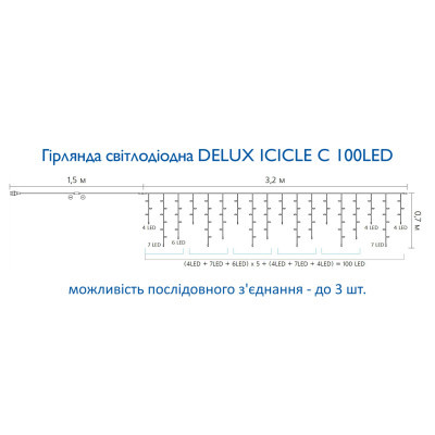  Delux ICICLE  100LED 3.20.7  / IP20 (90015252) -  4