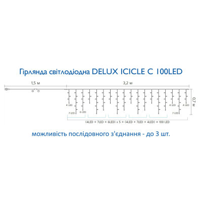 ó Delux ICICLE 100 LED C 3.20.7  / IP20 (90015254) -  4