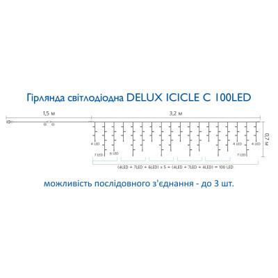 ó Delux ICICLE  100 LED 3.20.7   / IP20 (90015255) -  4