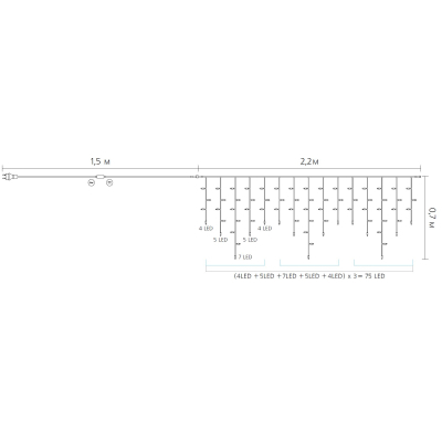  Delux ICICLE  75LED 20.7   / IP20 (90017986) -  4