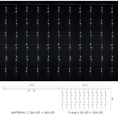 ó Delux Waterfall  264LED 32  / IP20 (90018004) -  2